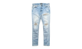 MX1 Grey Suede Patch Jeans "Clay Indigo" AMGSPJCI