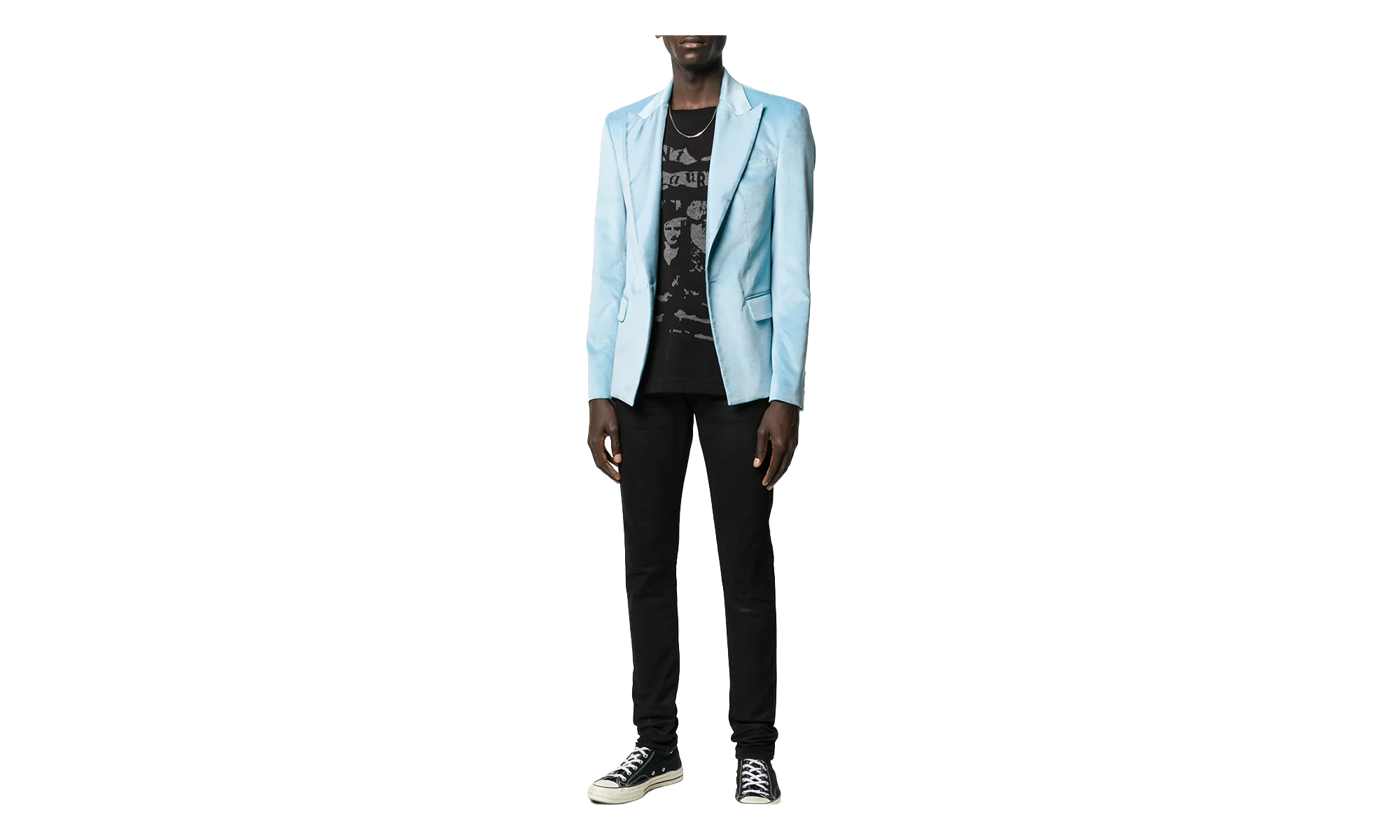 Velvet Blazer Sport Coat "Light Blue" Y0M12174VE LIB
