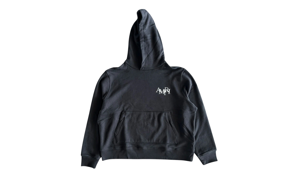 Staggered Logo Hooded Sweatshirt "Black Chrome" EXMJL002 001