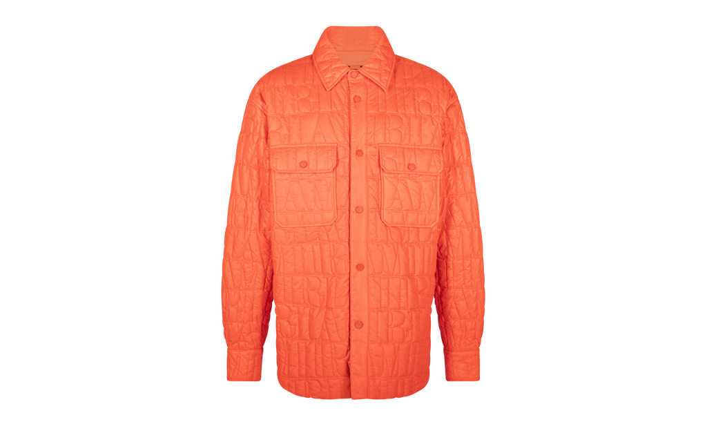 QUILTED LOGO OVER SHIRT Casual Button-Down "Orange" MSL011_665