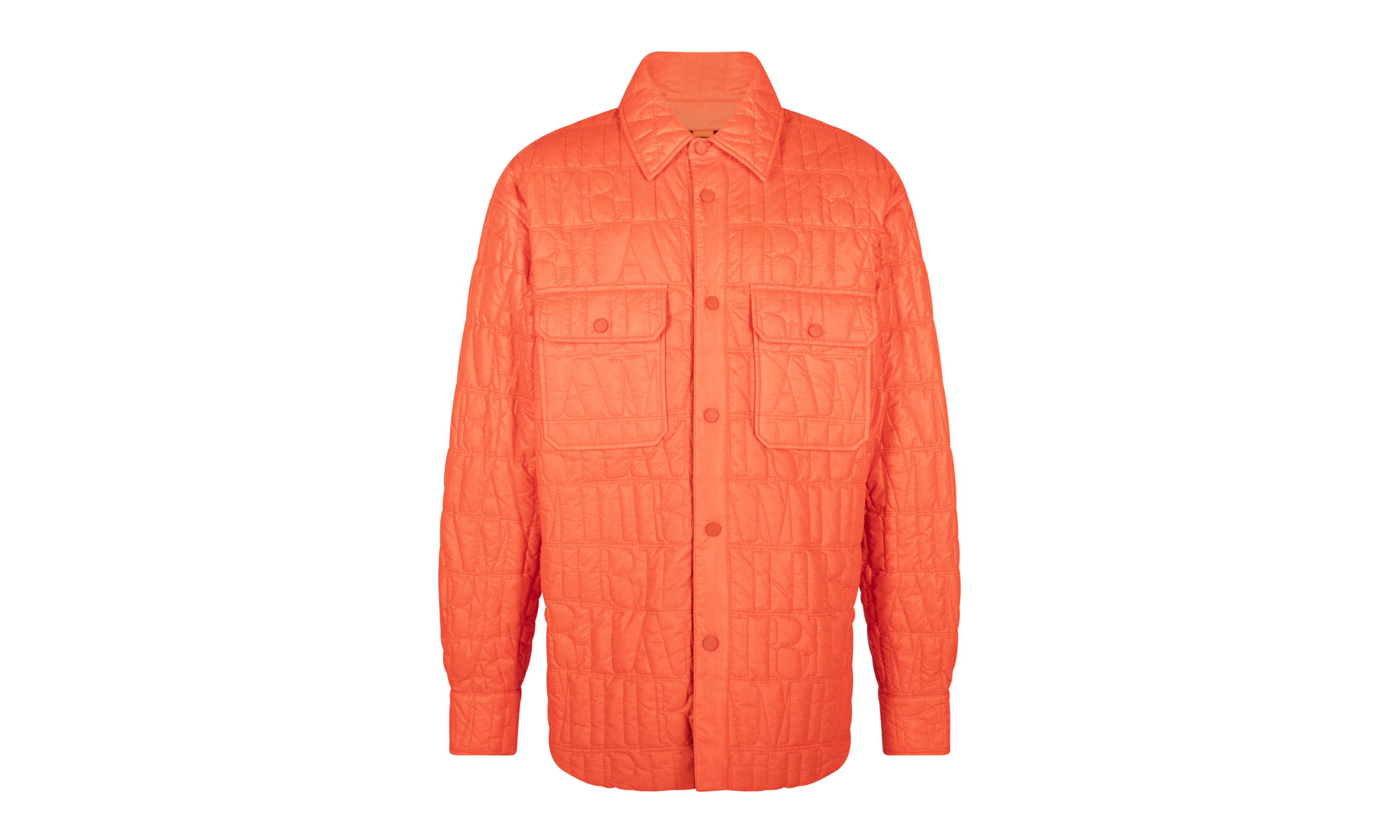QUILTED LOGO OVER SHIRT Casual Button-Down "Orange" MSL011_665
