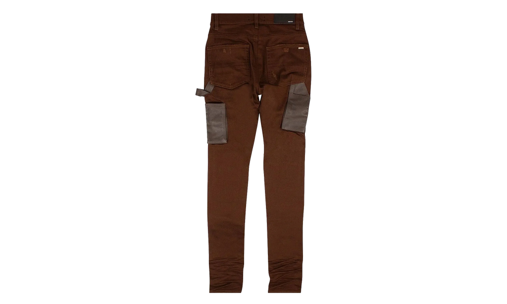 Denim Leather Workman Pants "Brown" MDS121 210