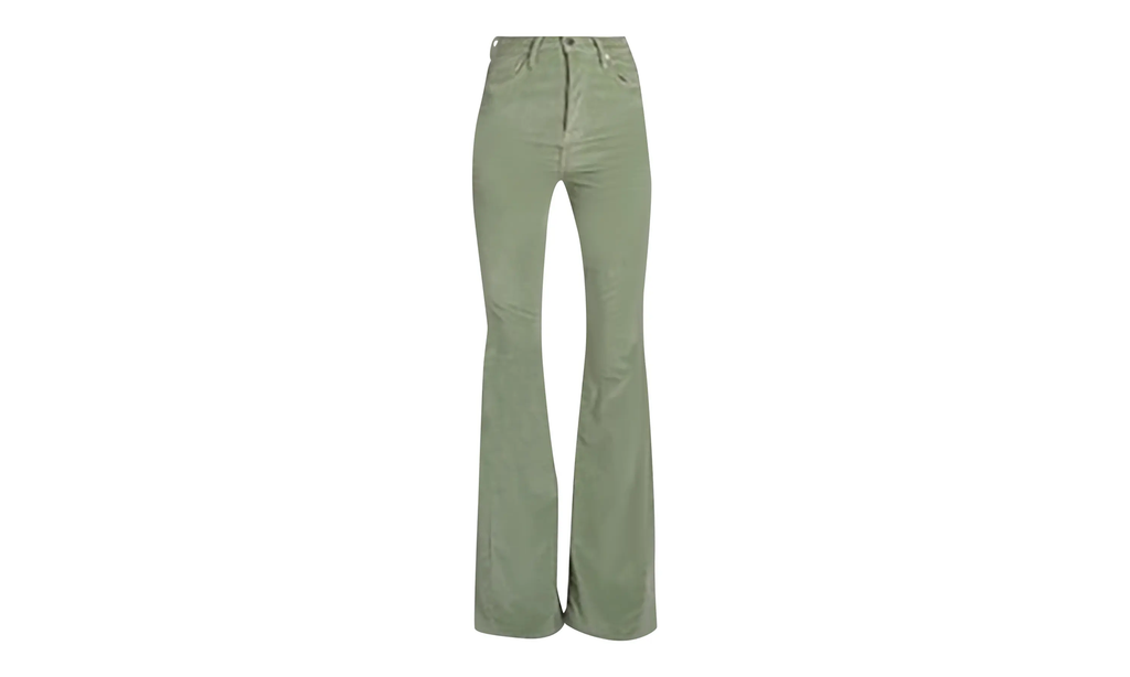 Velour Flare Stack Jeans Pants "Pale Lime" Y0W09458VE PLI