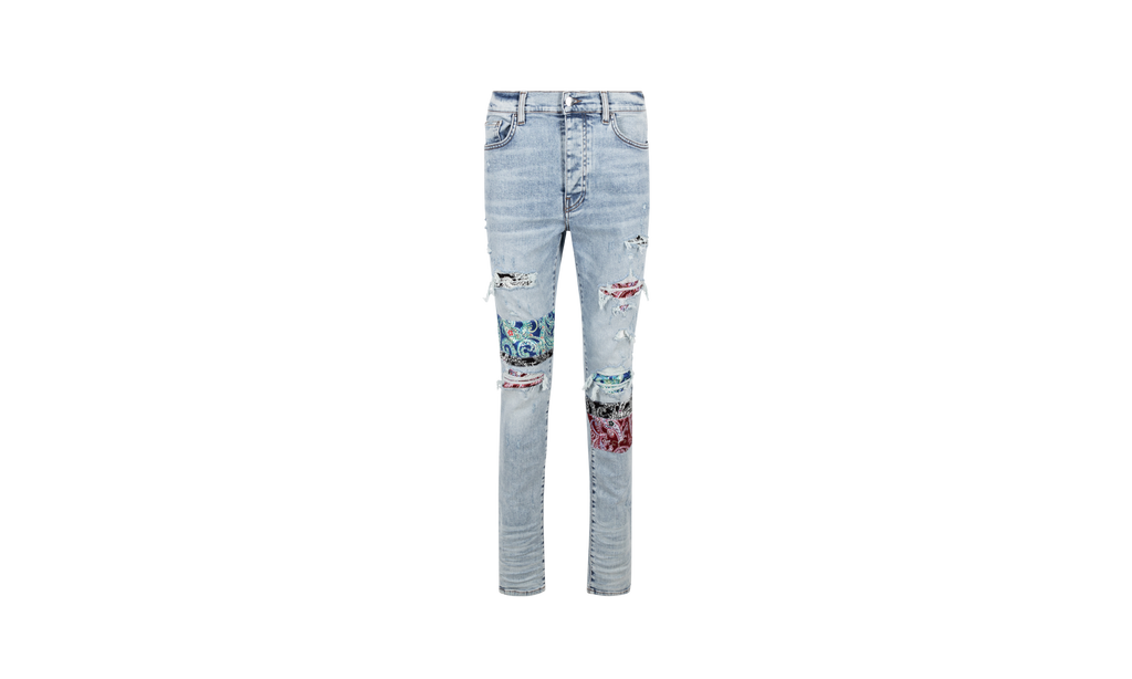 Blue Pajama Art Patch Skinny Jeans "Blue" MDS065 489R