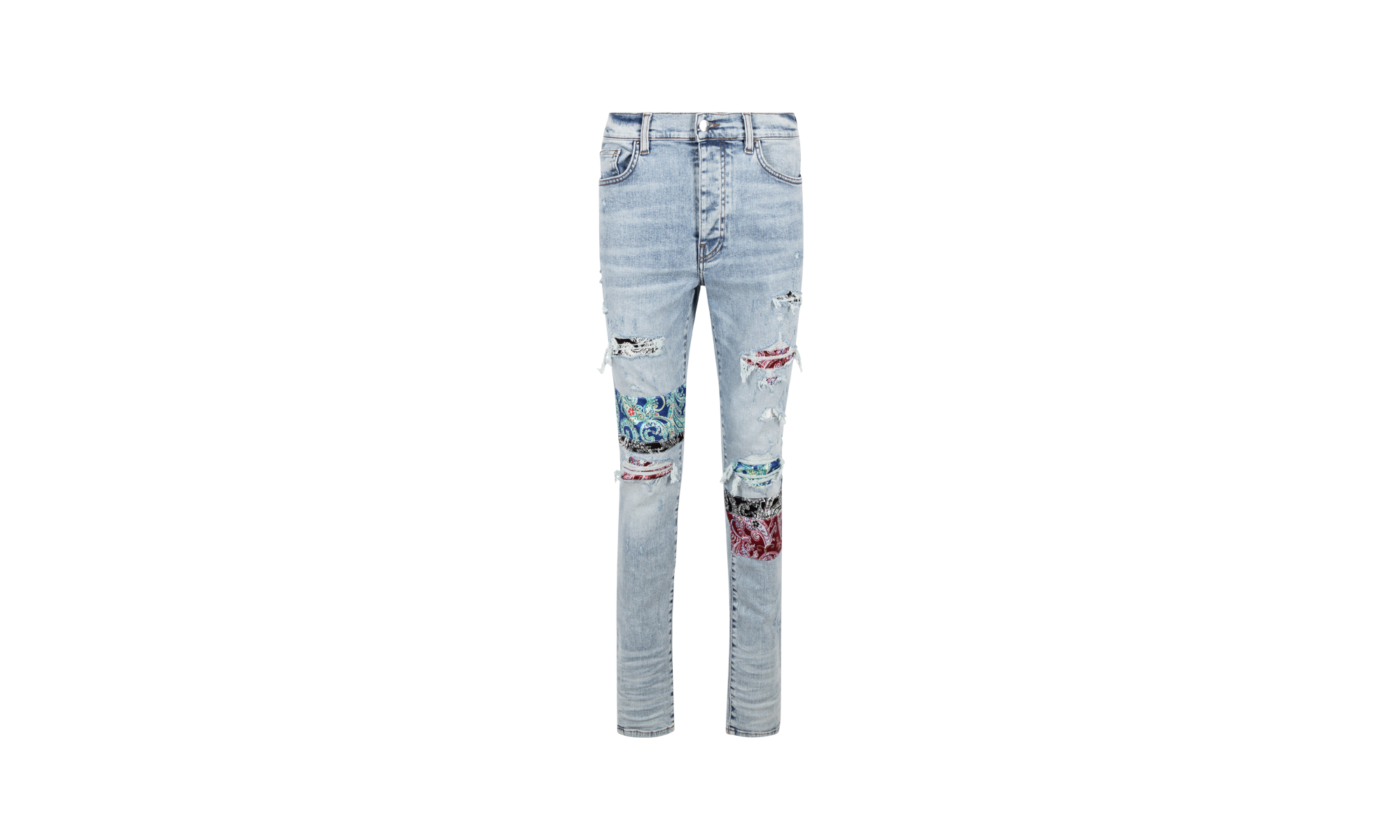 Blue Pajama Art Patch Skinny Jeans "Blue" MDS065 489R