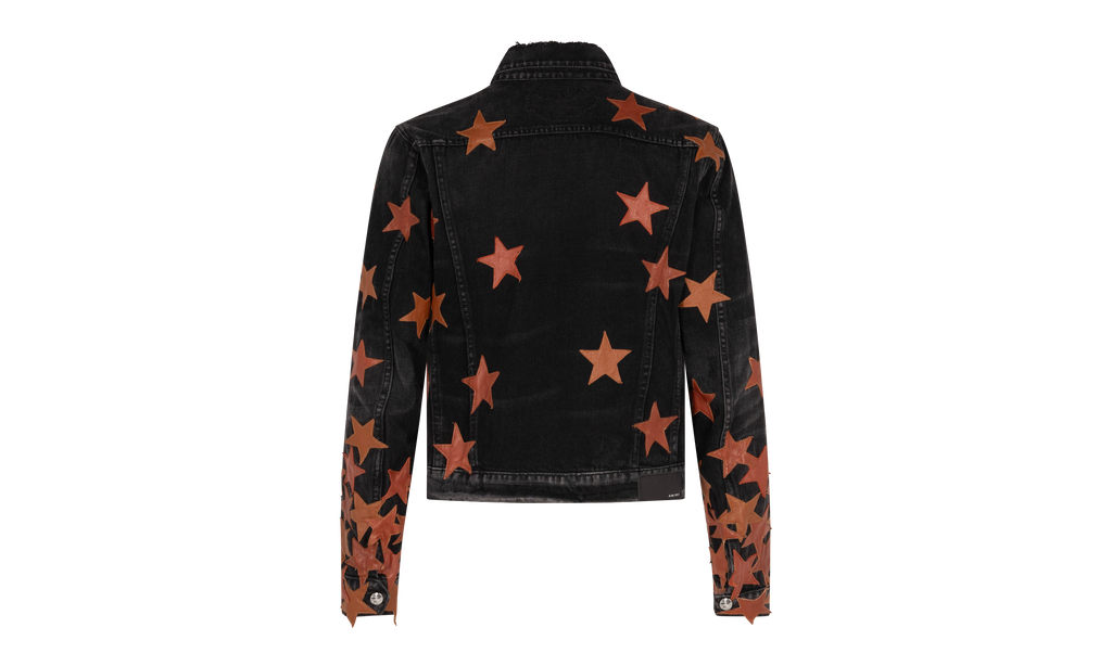 Chemist Denim Trucker Jacket "Black And Orange" AMR_Chemist_Denim_Trucker_Jacket