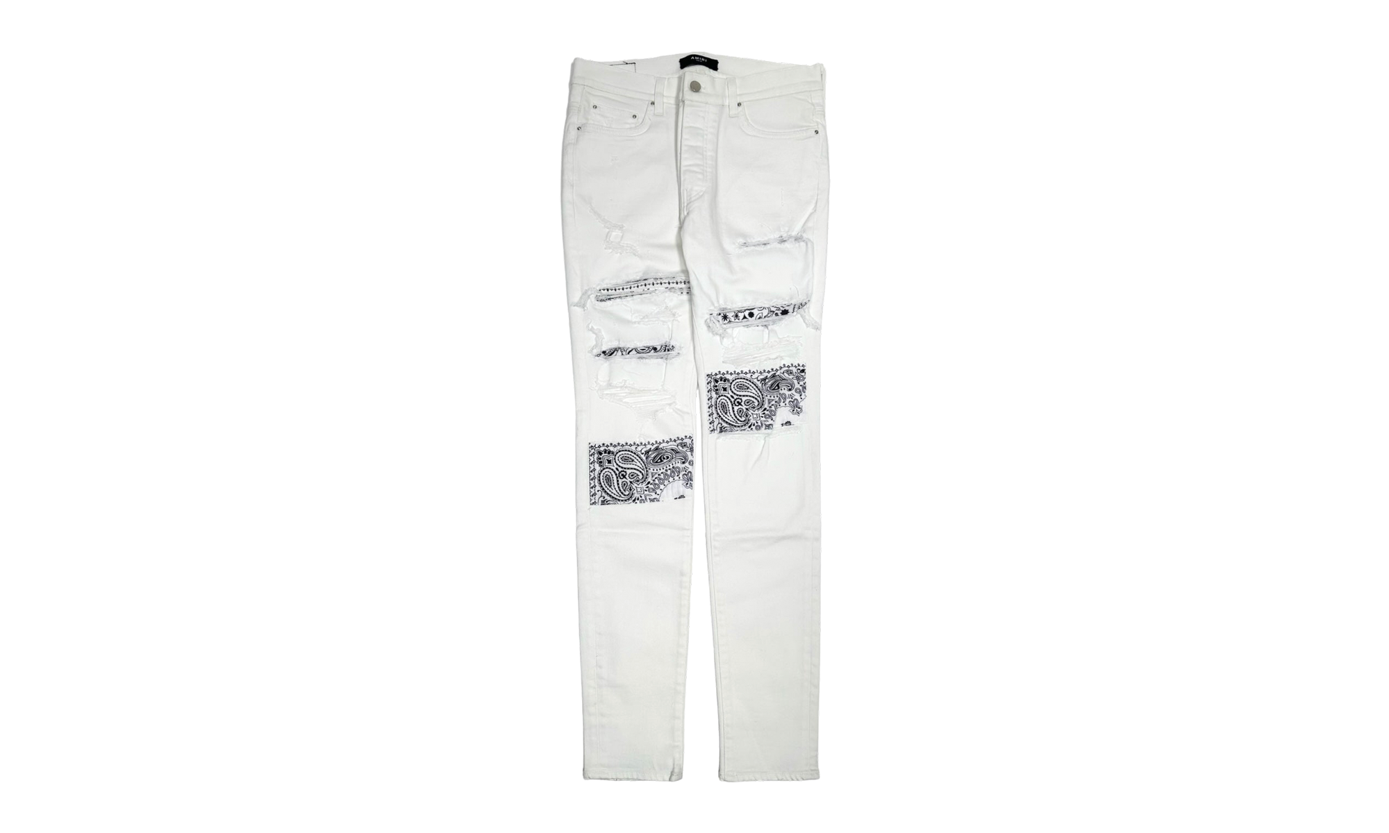 Vintage Bandana Art Patch Jeans "White" PS22MDS023 140