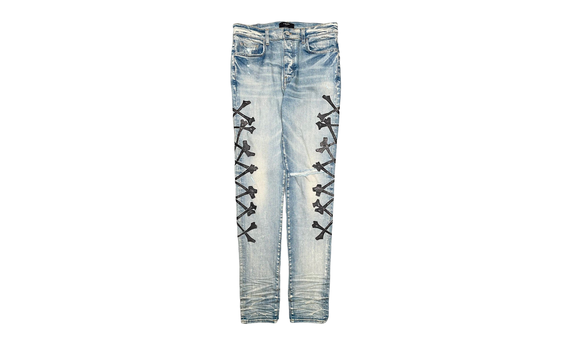 Maxfield Exclusive Leather Patch Bones Jeans "Original Indigo Black" AMELPBJOI