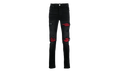 MX1 Ultra Suede Patch Jeans "Aged Black Red" AW22MDS010 023