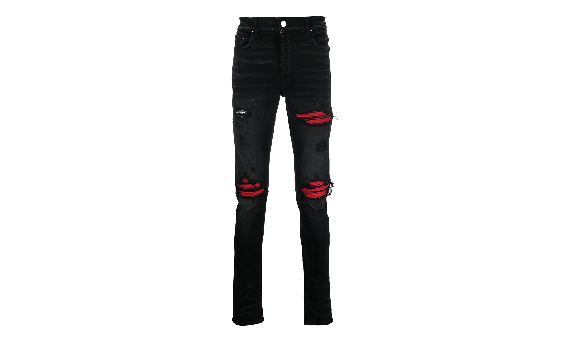 MX1 Ultra Suede Patch Jeans "Aged Black Red" AW22MDS010 023
