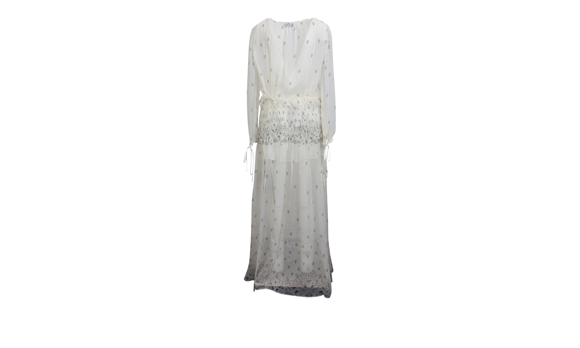 Printed Paisley Maxi Dress "White" AMR-XTPS-0231