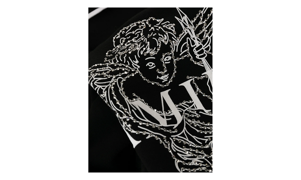 Crystal Outline Cherub Sweatpants "Black" MJSP017 001