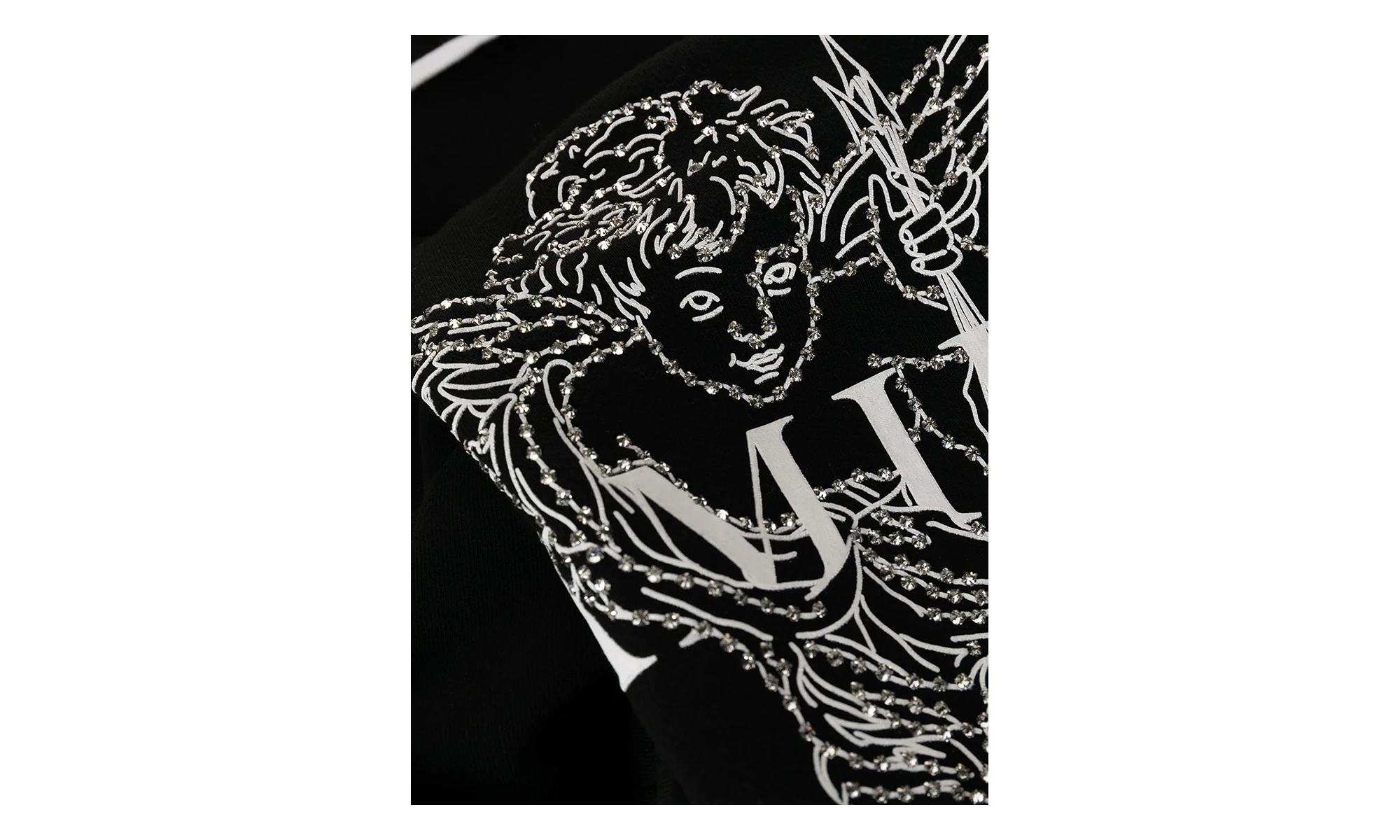 Crystal Outline Cherub Sweatpants "Black" MJSP017 001