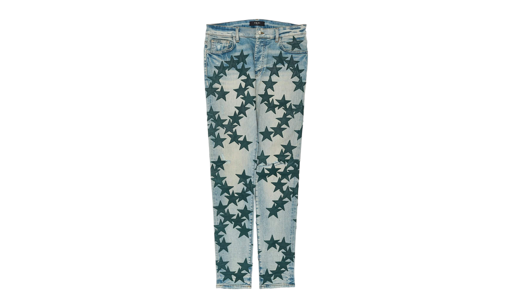 Leather Star Patch Jeans "Chemist - Clay Indigo Green" SS22MDS022 408
