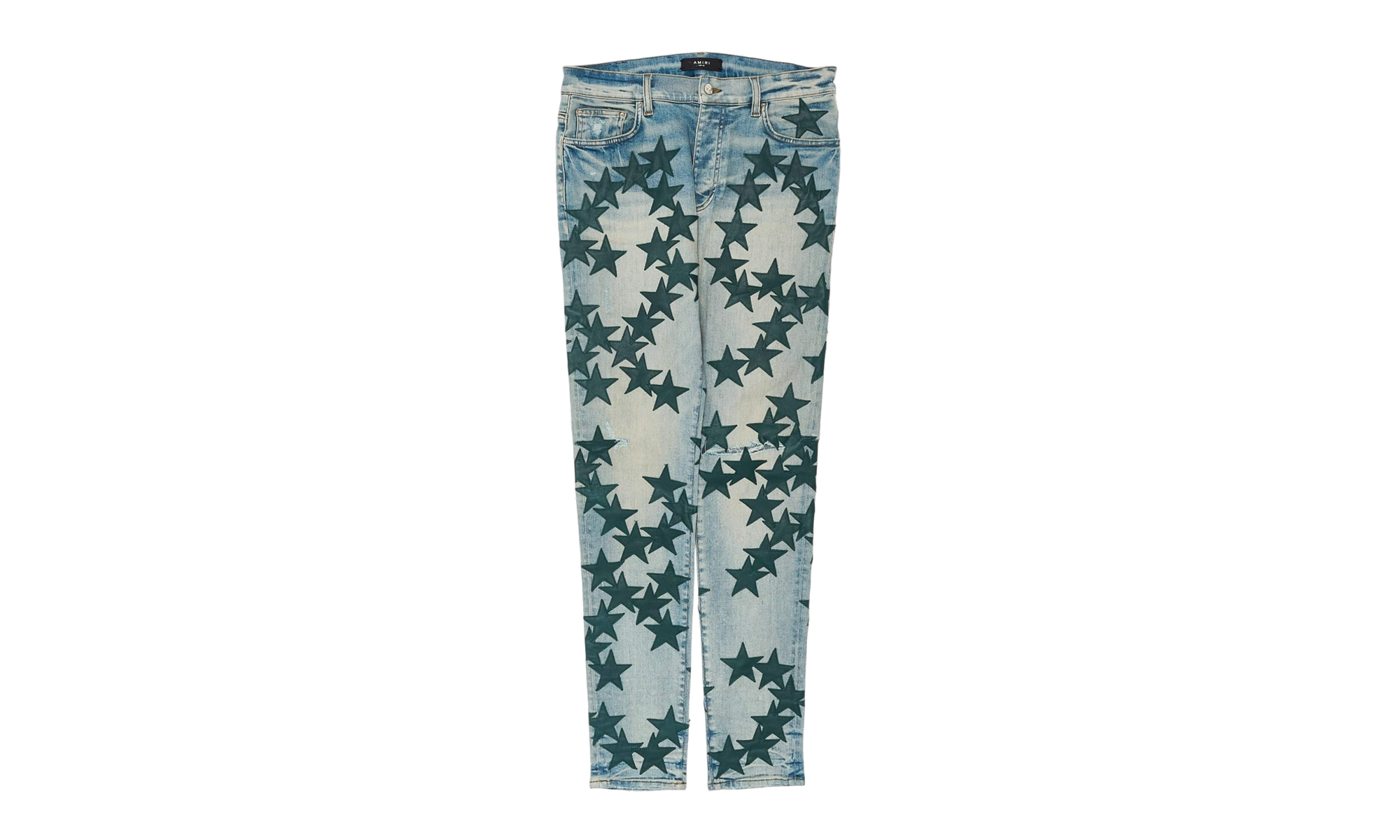 Leather Star Patch Jeans "Chemist - Clay Indigo Green" SS22MDS022 408