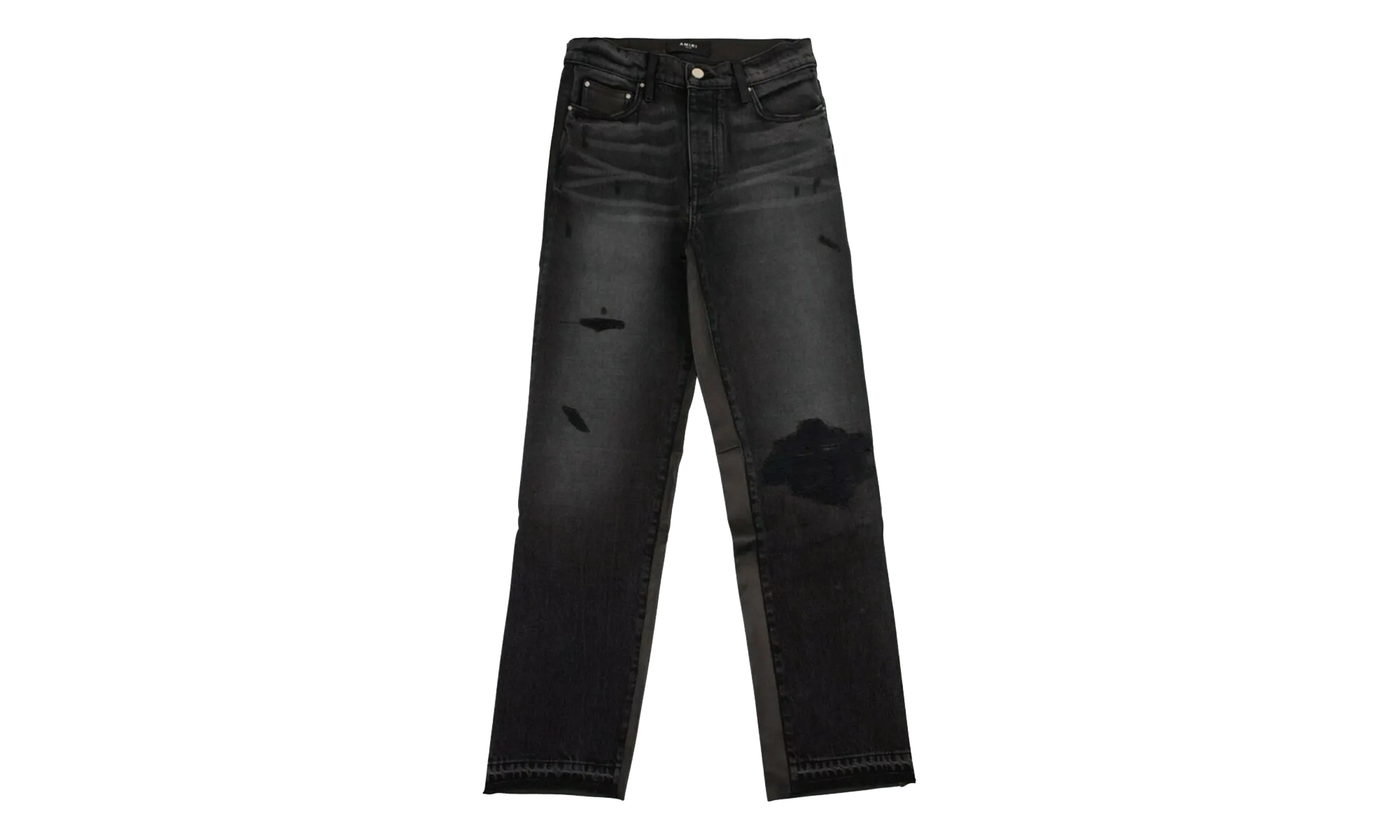 Leather Hybrid Cropped Jeans "Black" W9W09325LDROB