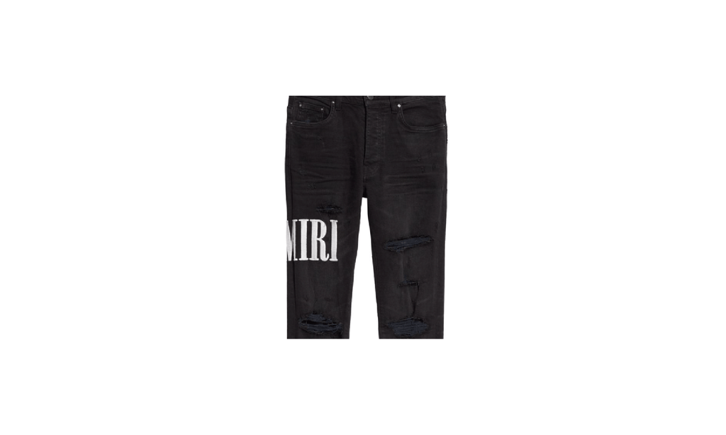 Embroidered Side Logo Jeans "Aged Black" AESLJAB