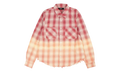 Ombre Lurex Plaid Raw Edge Shirt "Red" Y0W06449PD RED