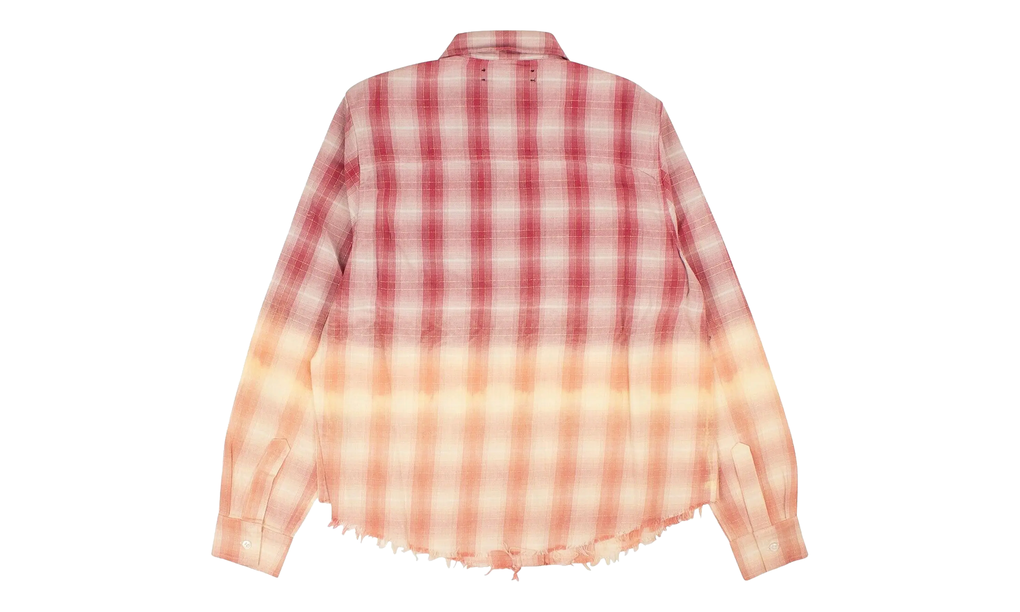 Ombre Lurex Plaid Raw Edge Shirt "Red" Y0W06449PD RED