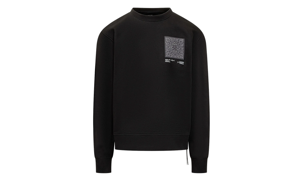 MA Bandana Silk Applique Logo Crewneck Sweatshirt "Black" AMJYCW1041