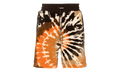 Tie Dye Polar Fleece Shorts "Orange and Brown" PS22MKS006_666