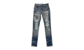 Leather Staggered Logo Jeans "Vintage Indigo Multi" AW23MDS021 875