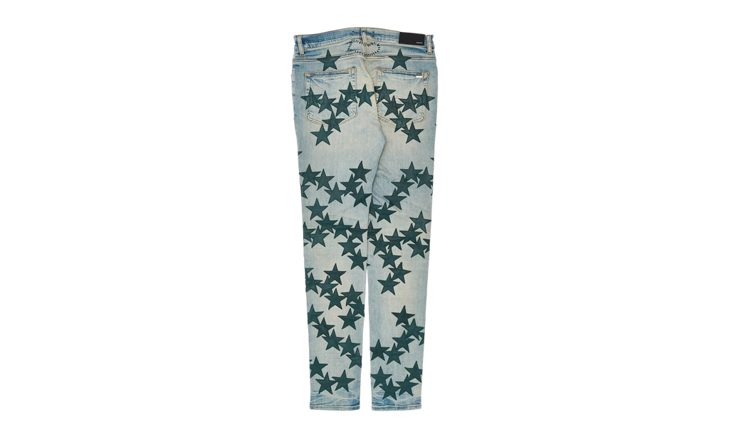 Leather Star Patch Jeans "Chemist - Clay Indigo Green" SS22MDS022 408