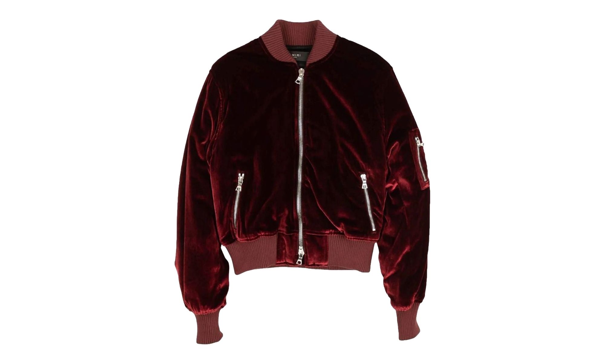 Velvet Satin Bomber Jacket "Burgundy" MOS017 652