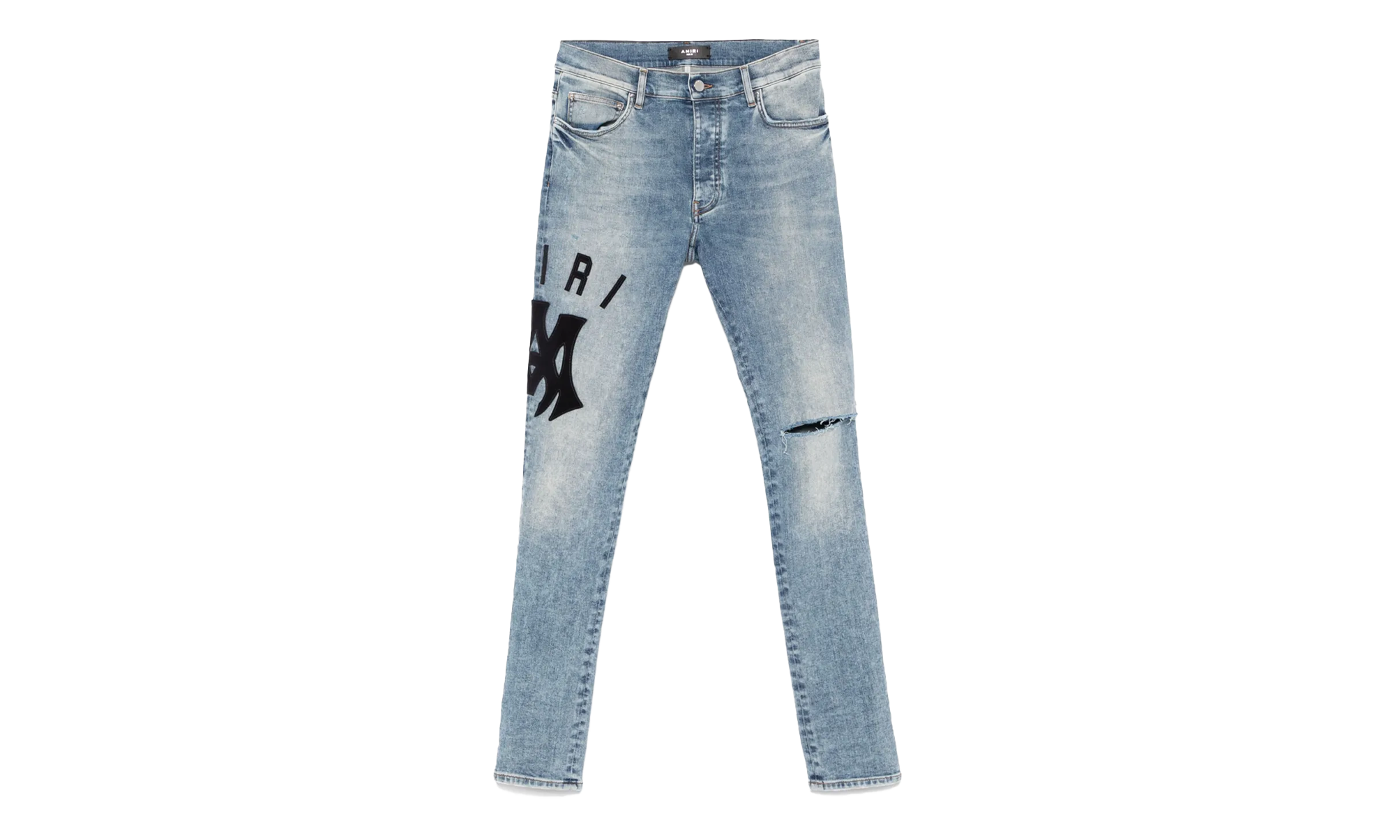 Suede Applique Logo Jeans "True Indigo Black" AMDNSY10970 766