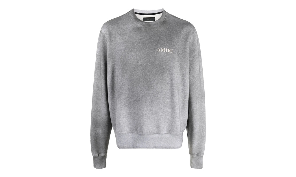Aged Puff Logo Crewneck Sweatshirt "Grey" AW22MJL052 030