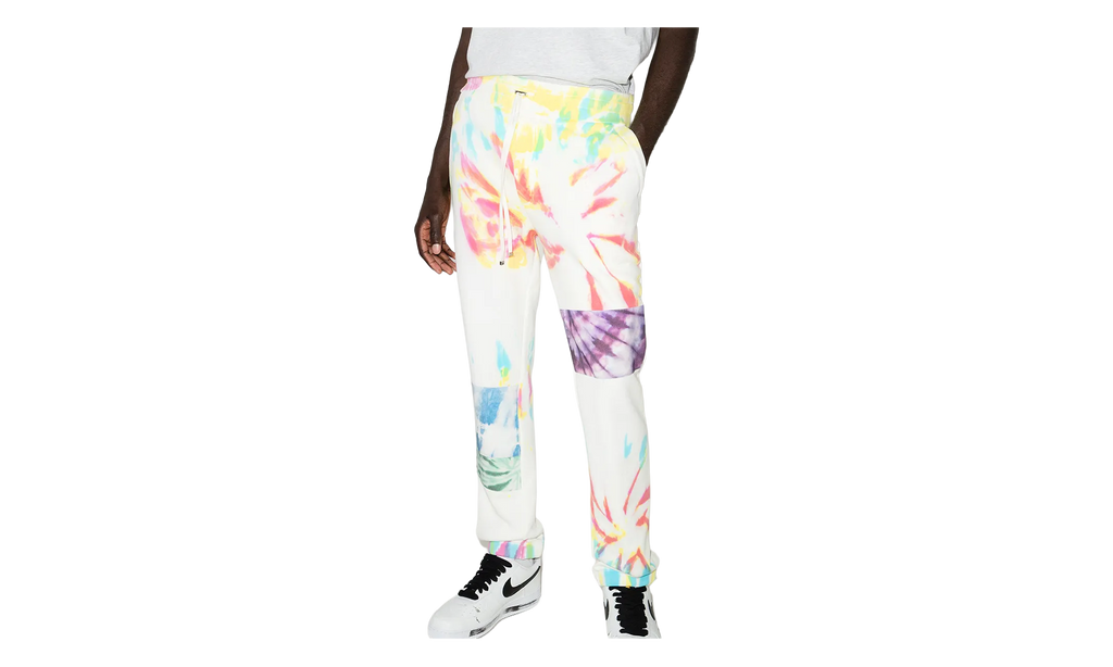 Tie Dye Art Patch Sweatpants "White Multi" MJSP011900