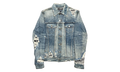 Bandana Distressed Denim Jacket "Indigo Black" ABBDJB