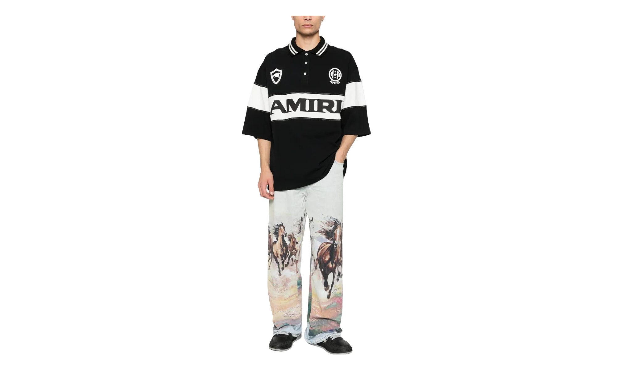 Sport Oversized Polo "Black" AMTOJR1003 001