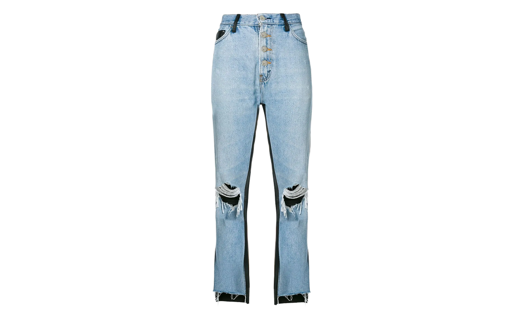 Denim Leather Pants "Blue" WBLTD CRFINK