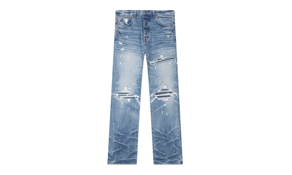 Pleated Denim Straight MX1 Jeans "Honeycomb Indigo" AMDNGH1087 HONE