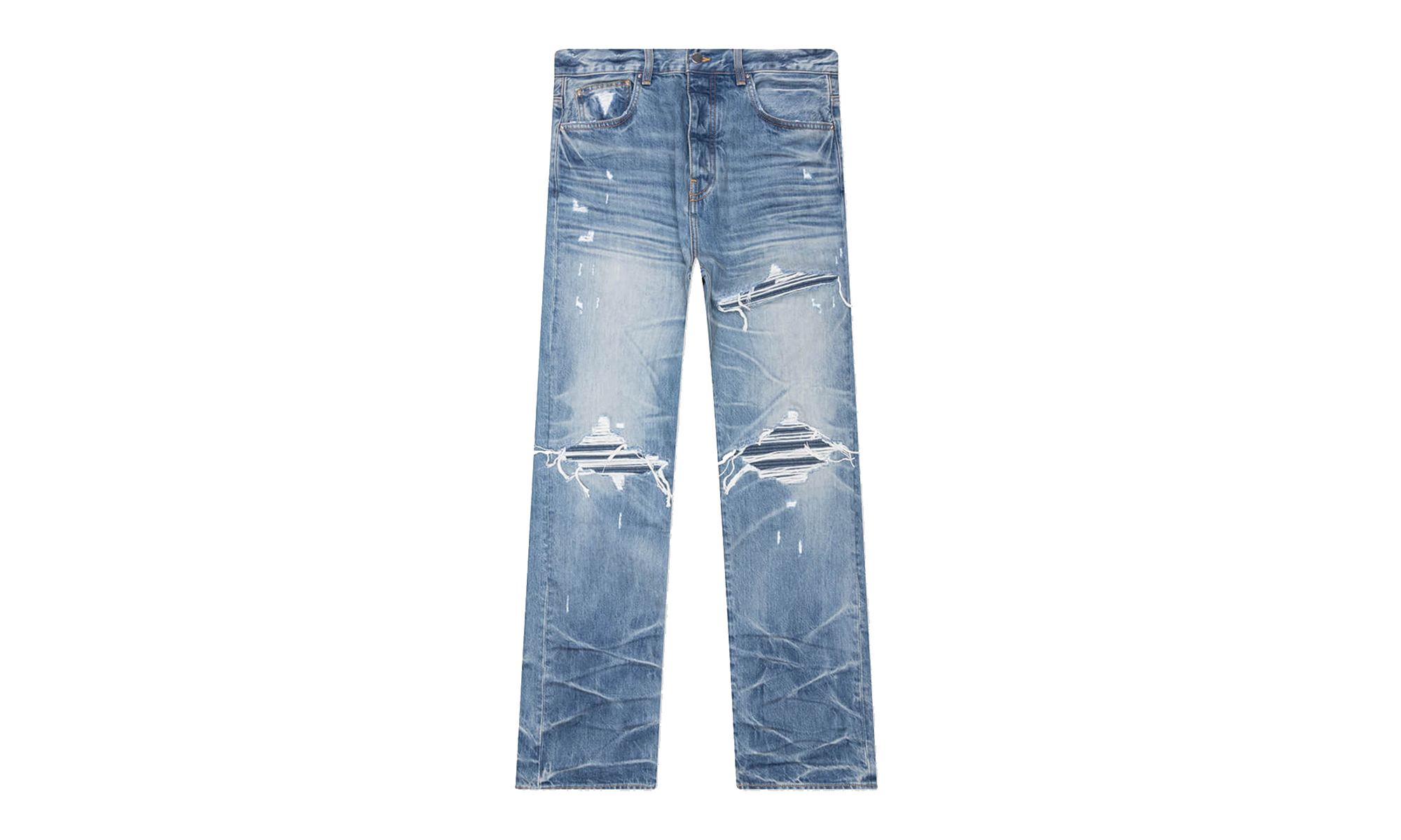 Pleated Denim Straight MX1 Jeans "Honeycomb Indigo" AMDNGH1087 HONE