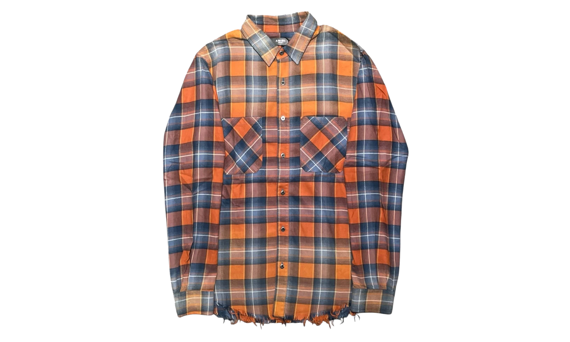 Faded Flannel Button Up Long Sleeve Shirt "Red Blue Plaid" MAFPFRB
