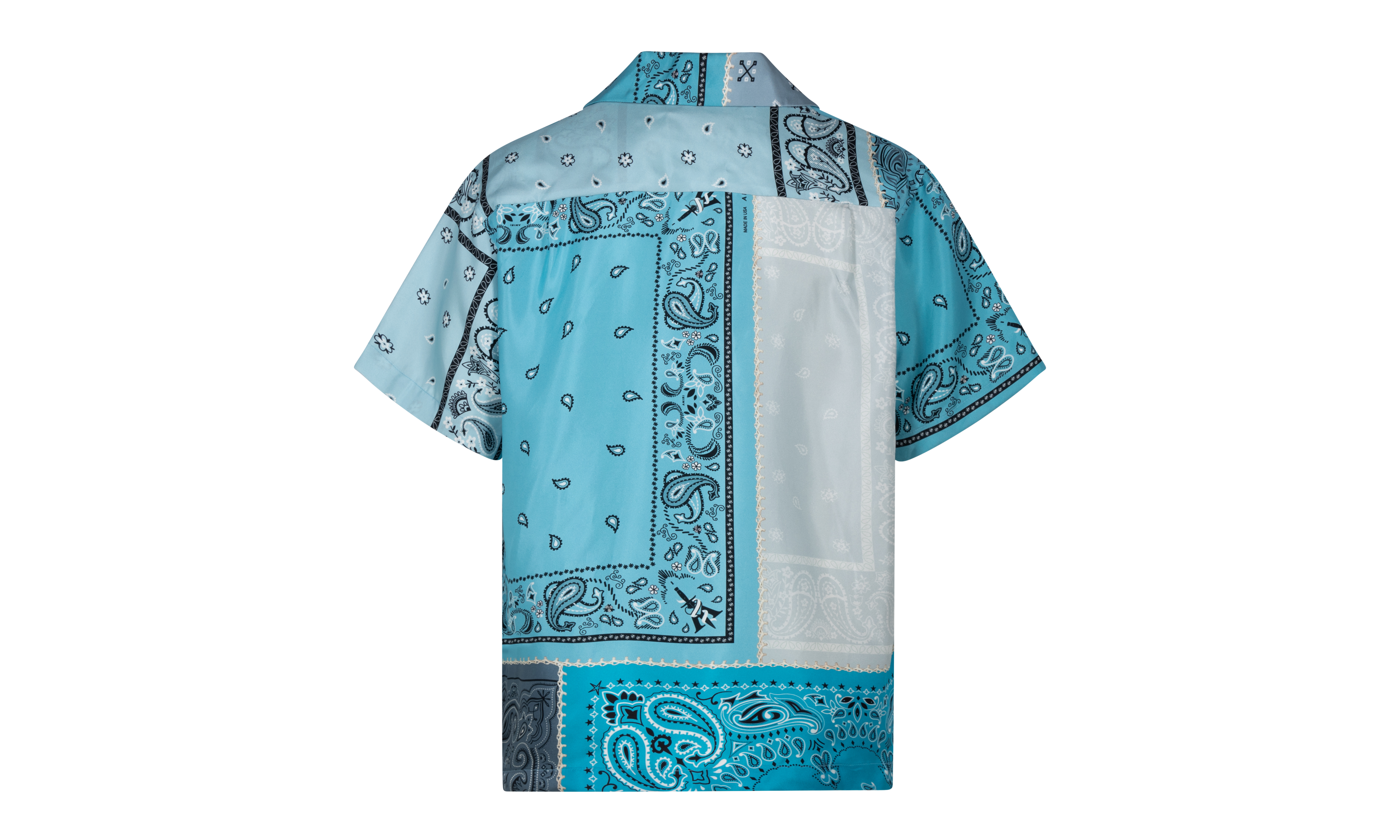Silk Bandana Print Button Down Shirt "Blue"
