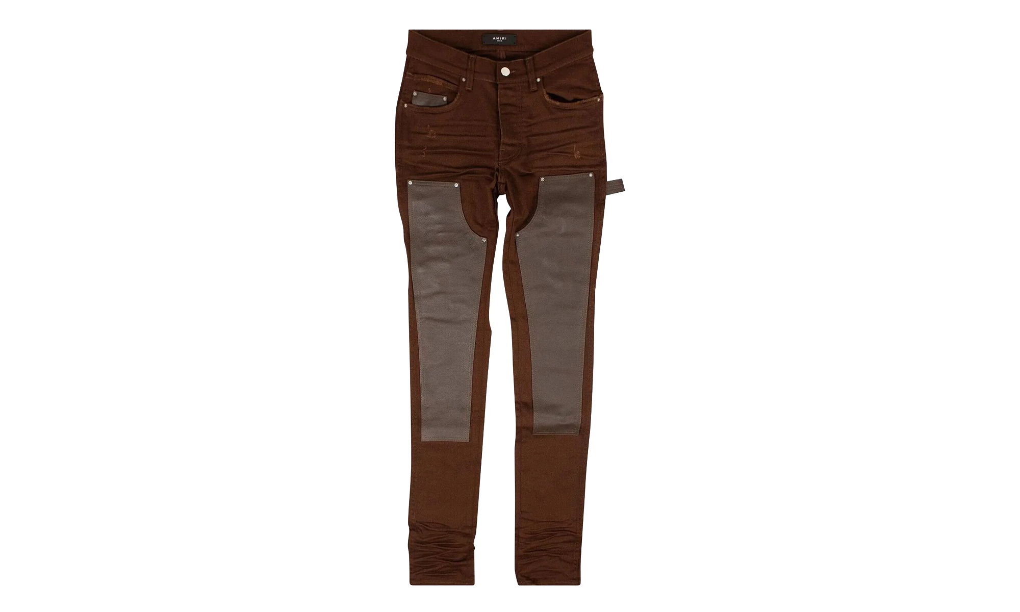 Denim Leather Workman Pants "Brown" MDS121 210
