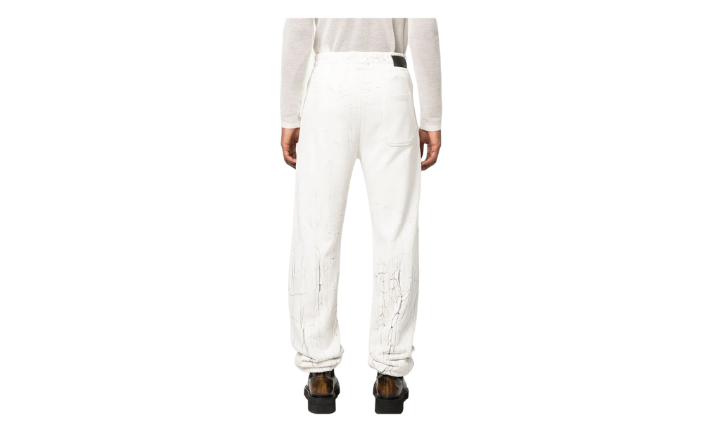 Cracked Dye Logo Sweatpants "White Black" PS23MJL026 100