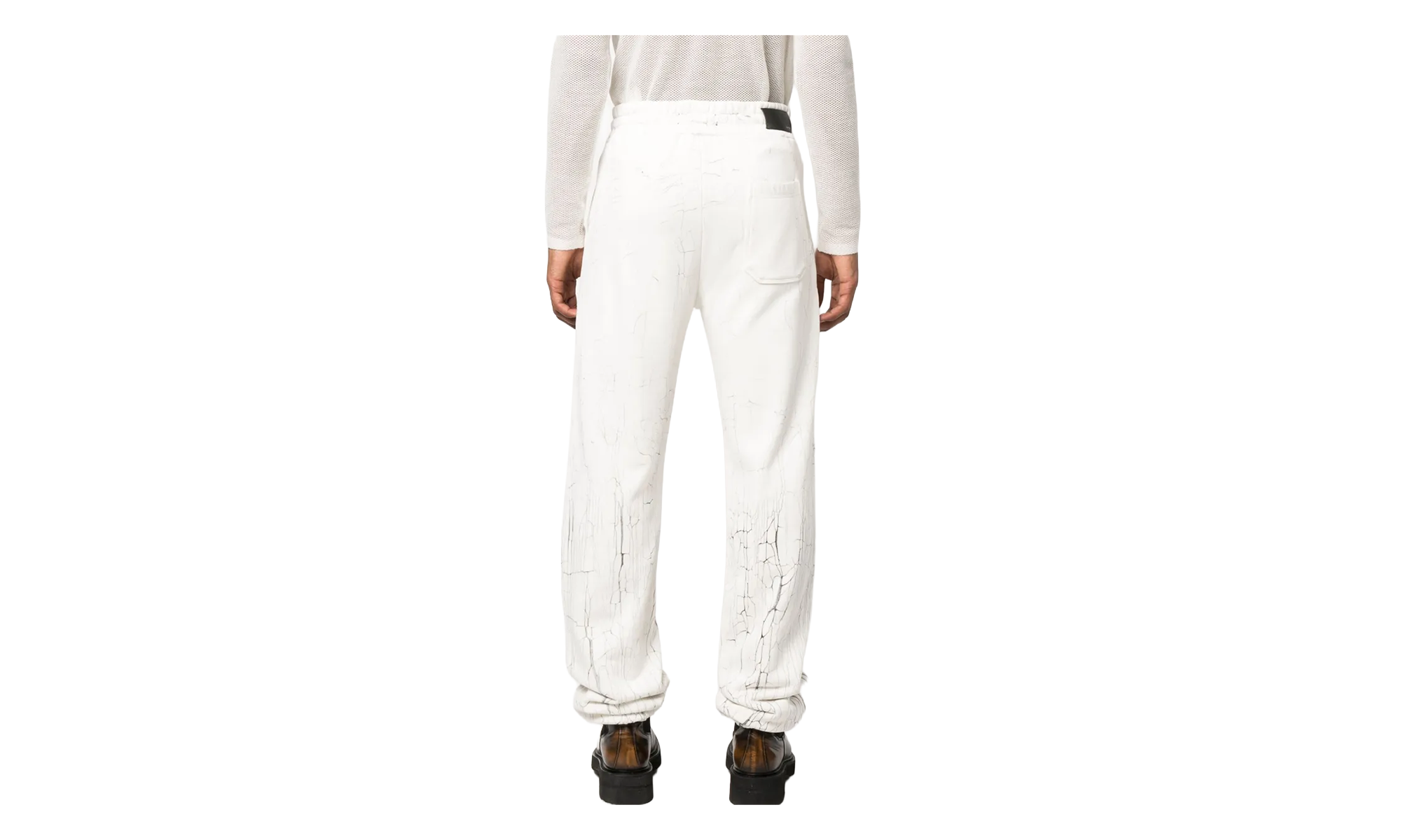 Cracked Dye Logo Sweatpants "White Black" PS23MJL026 100