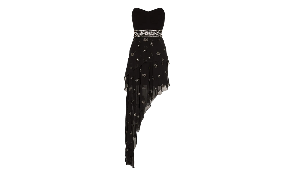 Embellished Strapless Dress "Black" W9W08292CHBLK
