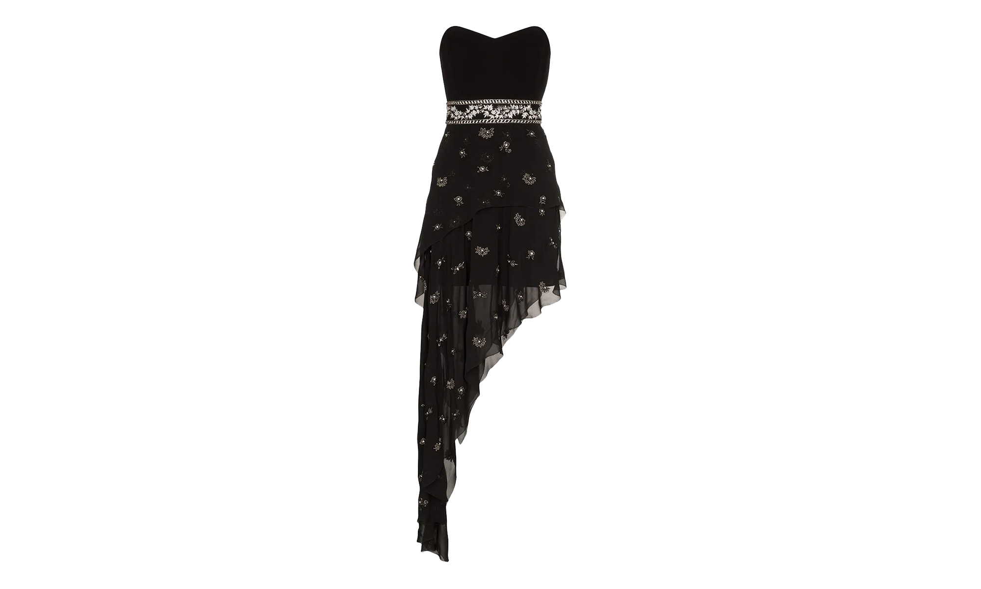 Embellished Strapless Dress "Black" W9W08292CHBLK