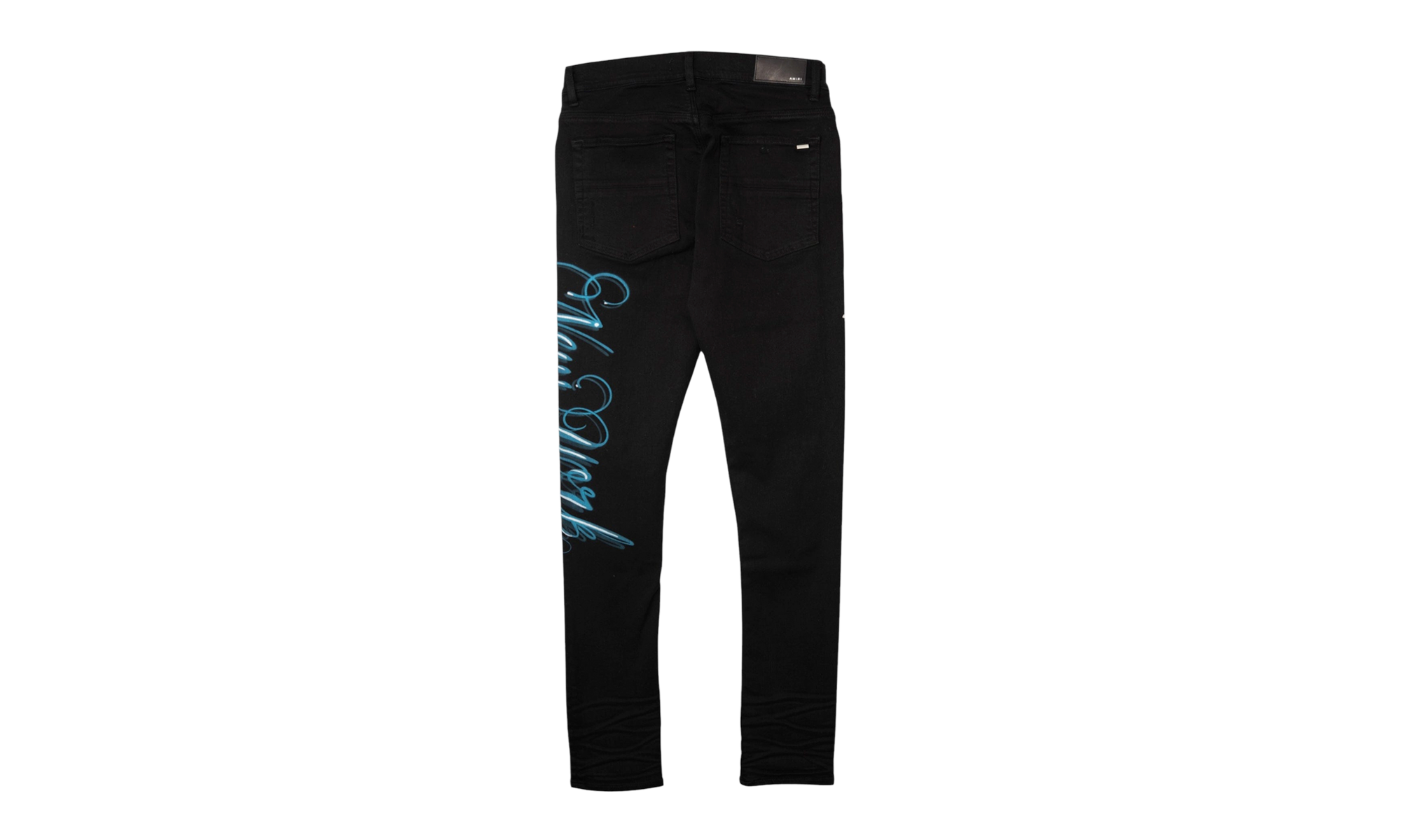 MA New York Airbrush Logo Jeans "Overdyed Black Blue White" AMDNSY1178 018