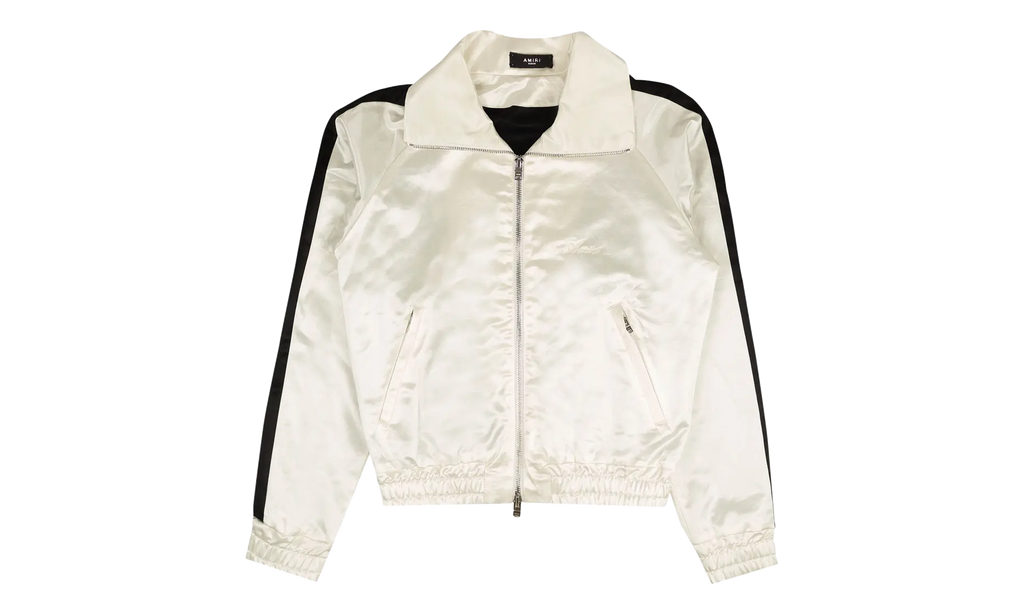 Full Zip Satin Track Jacket "White" MJT001 111 WHIT