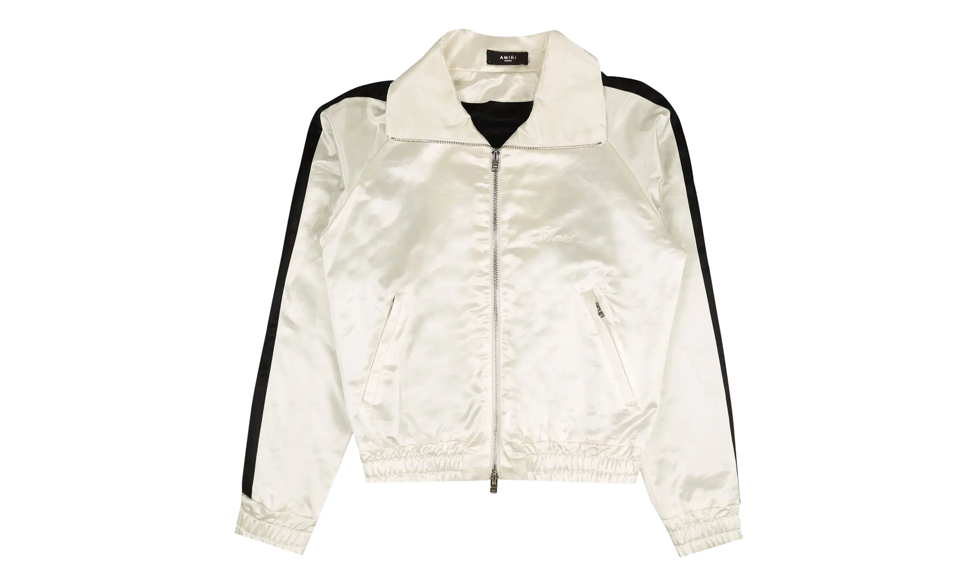 Full Zip Satin Track Jacket "White" MJT001 111 WHIT