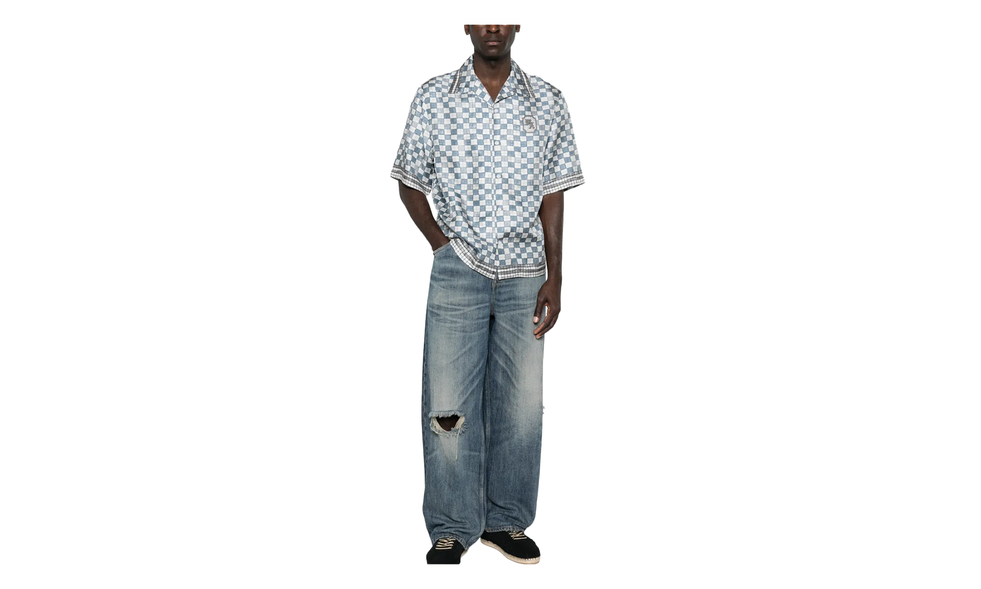 MA Checkered Bowling Shirt "Steel" AMTOSH1078 396