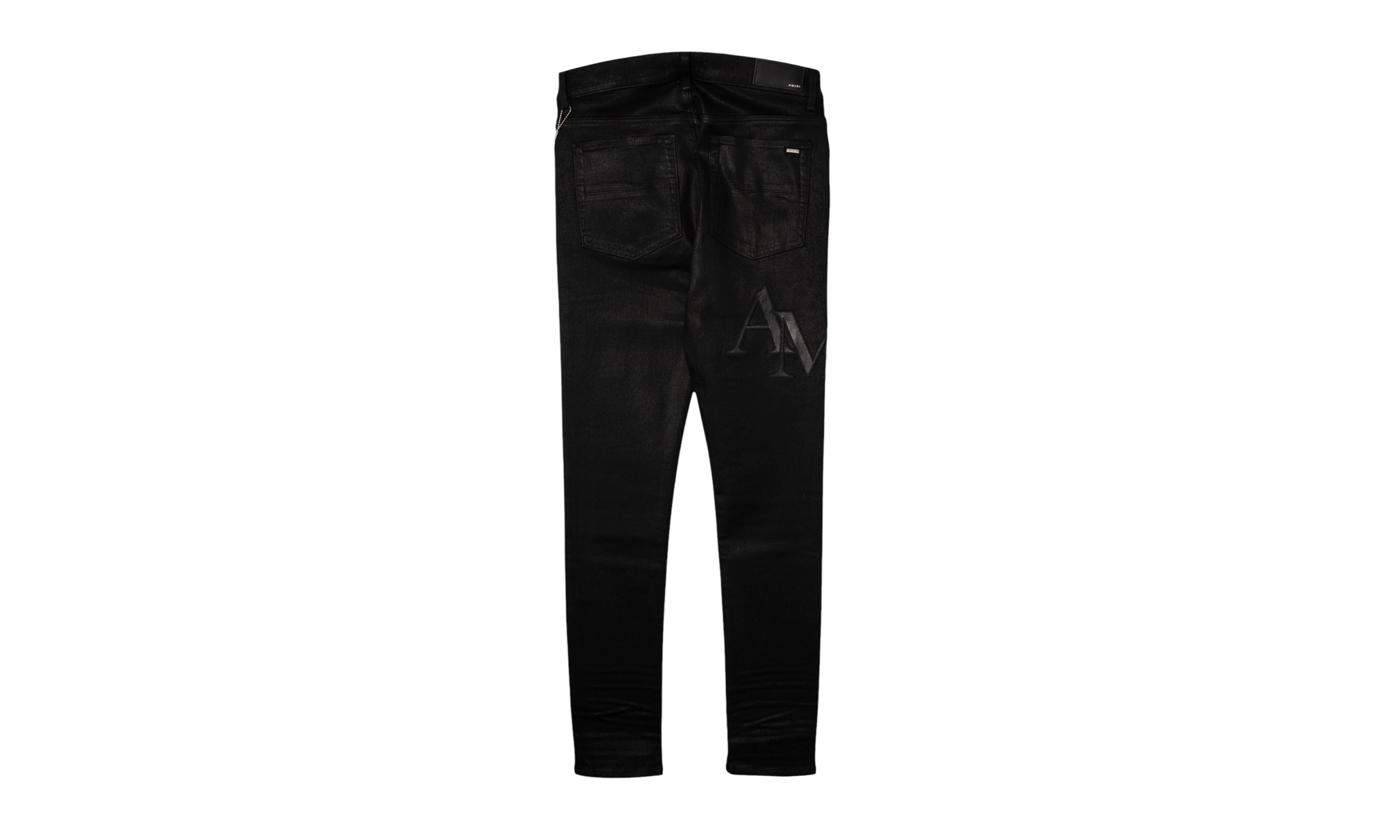 Staggered Leather Patch Jeans "Waxed Black" AWNSY1084 001