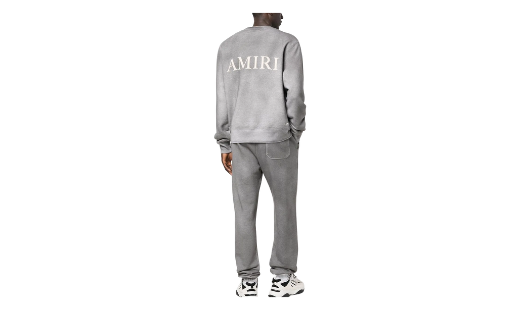 Aged Puff Logo Crewneck Sweatshirt "Grey" AW22MJL052 030