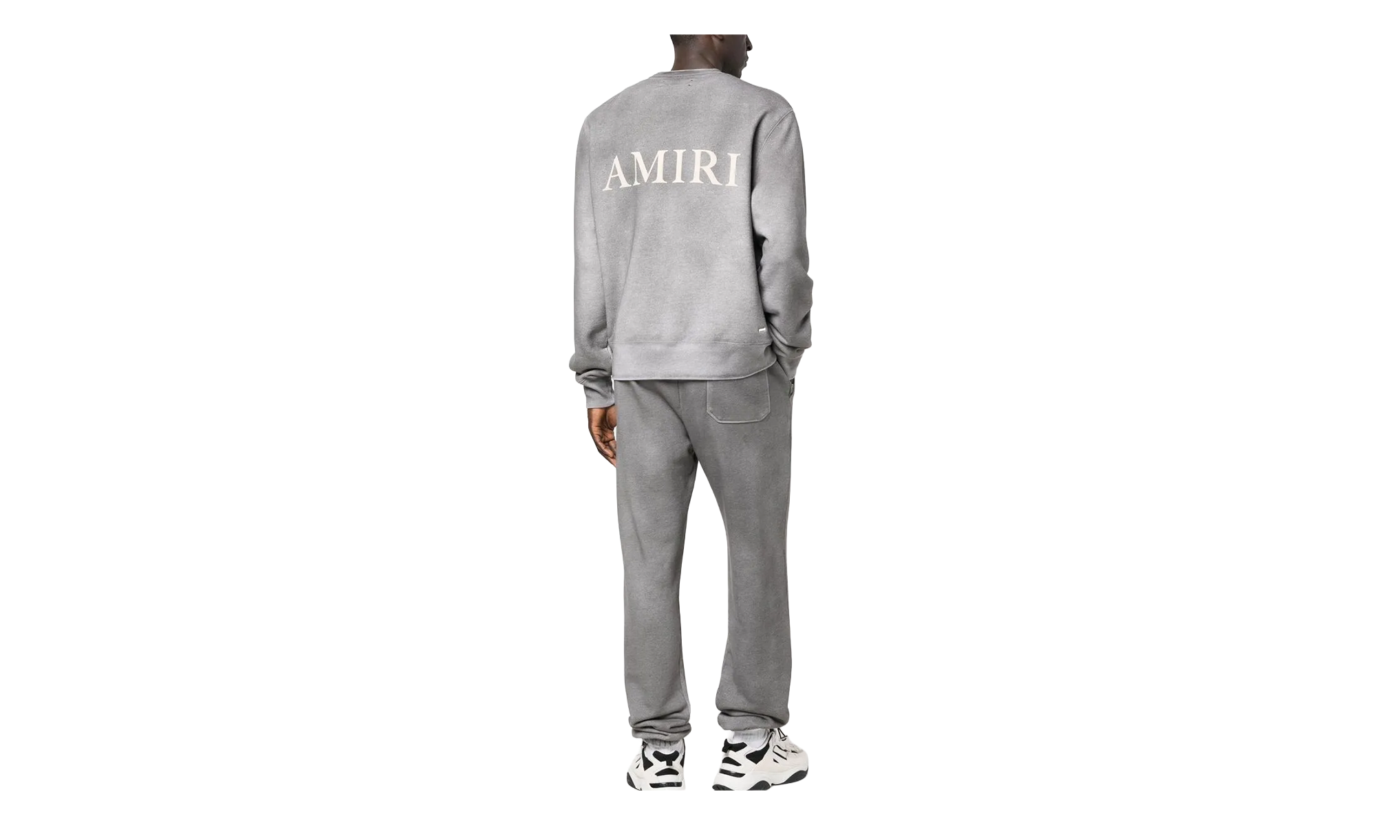 Aged Puff Logo Crewneck Sweatshirt "Grey" AW22MJL052 030
